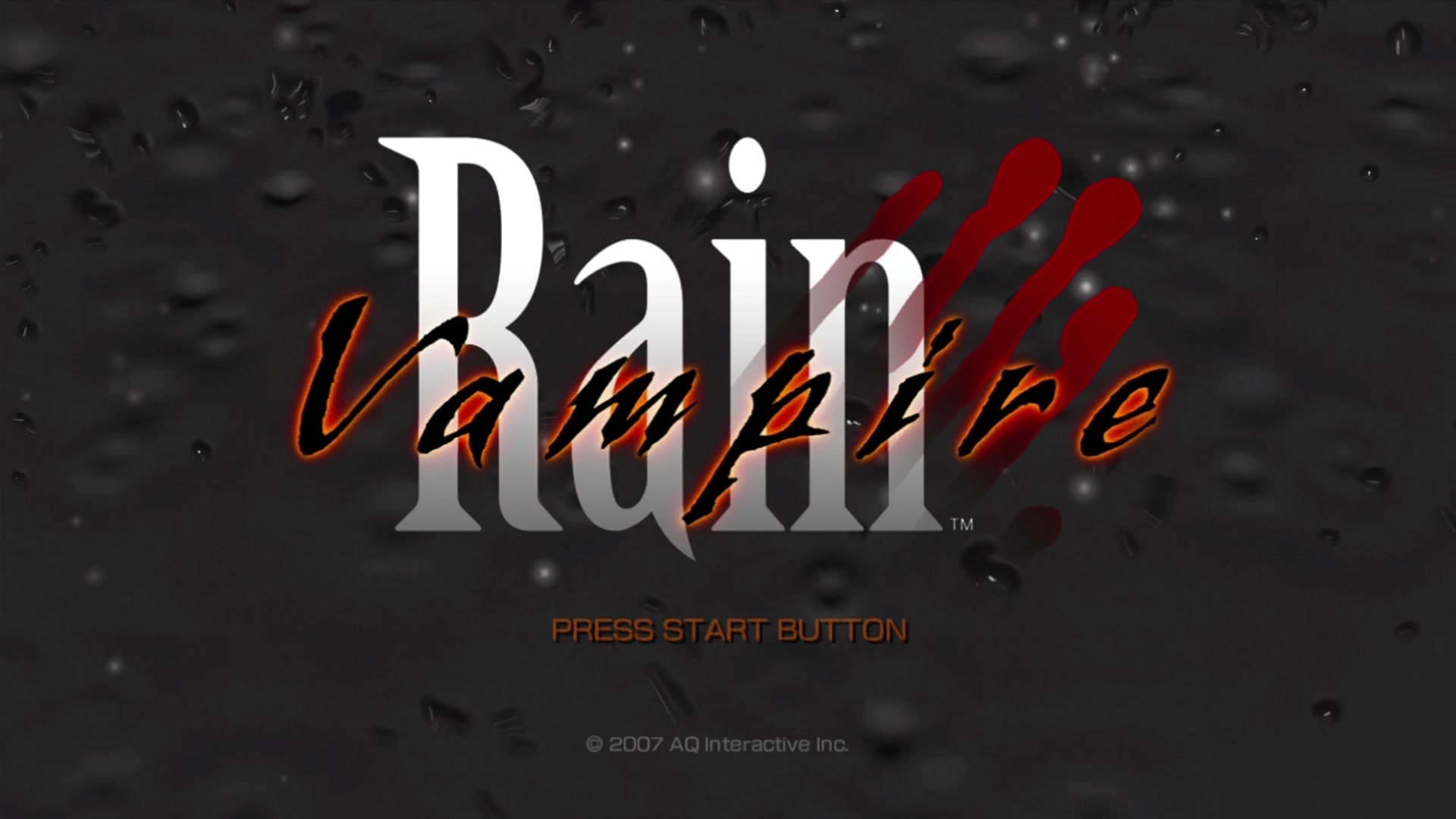 Vampire Rain title screen for Xbox 360